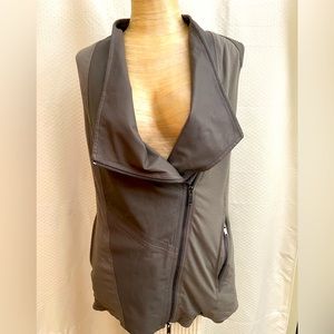 DKNY Pure grey leather and rayon/spandex vest size medium